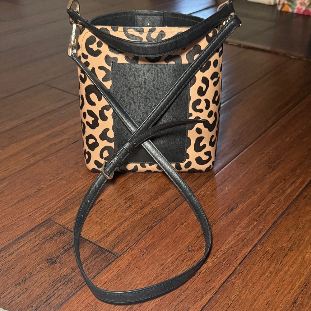 kate spade Leopard Print Crossbody in Tan and Black - Picture 5 of 8